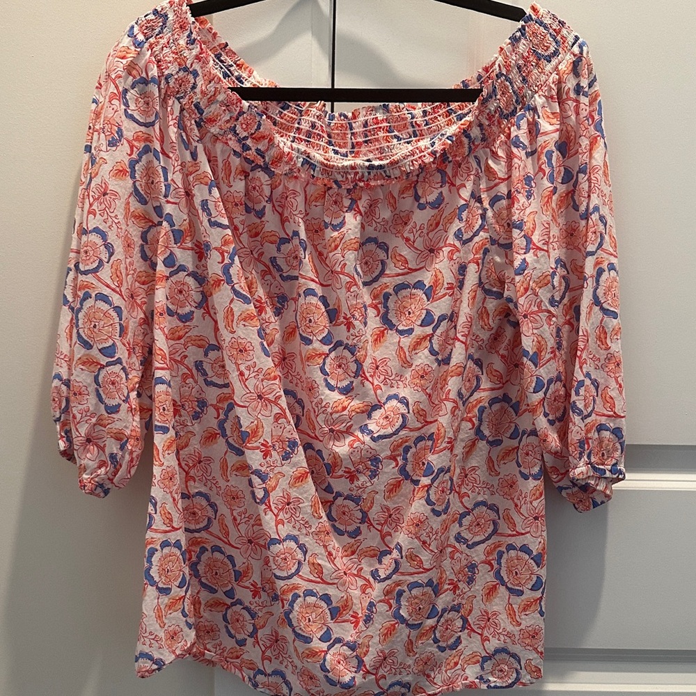 Vineyard Vines Off-Shoulder Floral Blouse